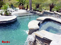 pool with rocks