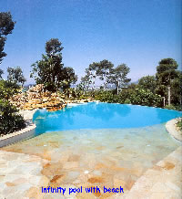 infinity pool with beach