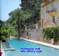 rectangular pool with inifinity edge