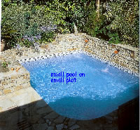 small pool on small plot area