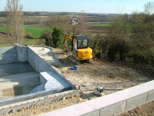 Landscaping of pool surroundings