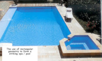 geometric shaped spa and pool